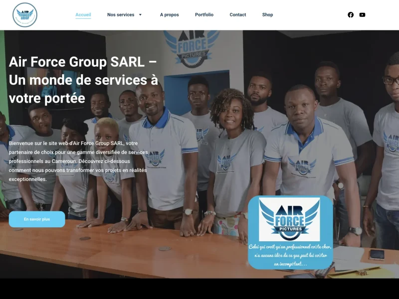 AirForce Picture Cameroun qui a crée son son site web par l'agence de Marketing KingDigit SARL