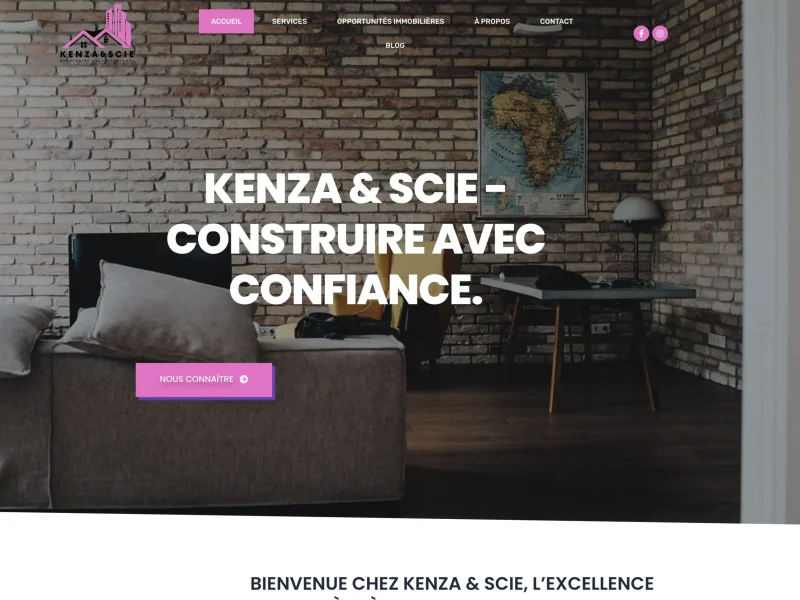 Création du site Web de Kenza et Scie au Cameroun par l'agence de marketing digital KIngDigit SARL